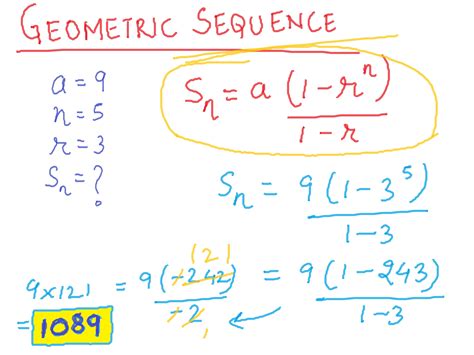 Is the sequence geometric - The sum of a geometric series, Sn, can be found using the formula Sn = a1 * (1 - rn) / (1 - r), where a1 is the first term, r is the common ...